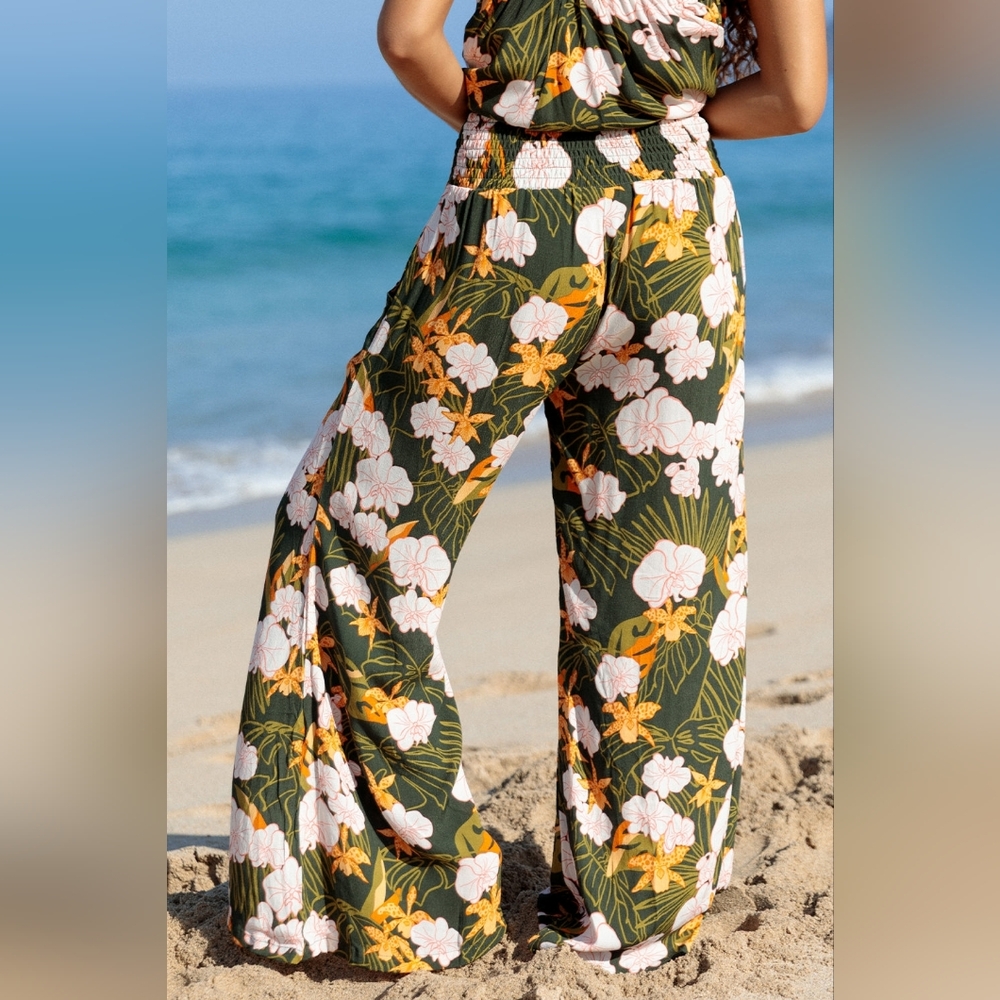 Ava Sky Fighting Eel Pant Thea in Clover Sea of Orchids, Size Small (NWT) - Picture 2 of 5